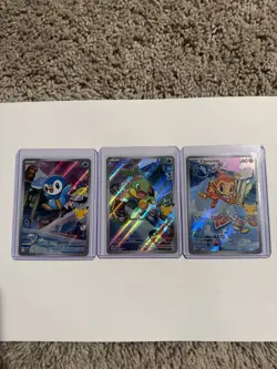 Pokemon First Partner Illustration Collection Series 1 Gen 4 Sinnoh Starters Set - Image 1