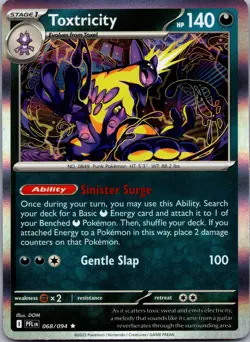 Toxtricity 068/094 Rare Phantasmal Flames Pokemon Reverse Holo Near Mint - Image 1