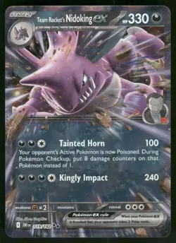 Team Rocket's Nidoking ex - 119/182 Double Rare Holo NM Pokemon SV10: Destined R - Image 1