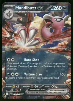 2026 Mandibuzz ex 139/217 Double Rare Holo NM ME: Ascended Heroes Pokemon - Image 1