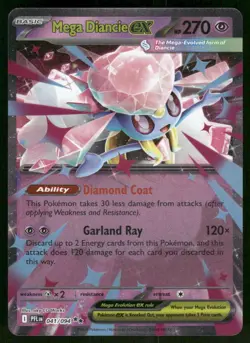 2025 Mega Diancie ex 041/094 Double Rare Holo NM ME02: Phantasmal Flames Pokemon - Image 1
