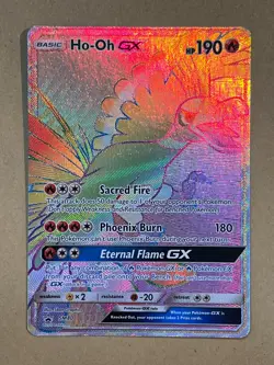 Pokemon Ho-Oh GX SM80 Rainbow Rare Full Art - Image 1