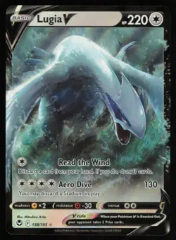 2022 SWORD & SHIELD - SILVER TEMPEST LUGIA V BASIC/RARE HOLO V #138 - Image 1