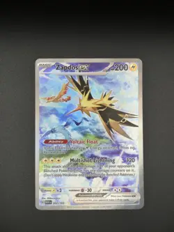 Pokemon TCG Zapdos ex 202/165 SV 151 SIR Holo Full Art 200 HP EX - Image 1