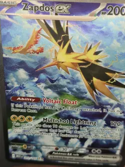 Pokemon TCG Zapdos ex 202/165 SV 151 SIR Holo Full Art 200 HP EX - Image 2