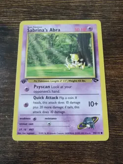 Pokemon Gym Challenge 1st Edition Sabrina's Abra 94/132 - Image 1