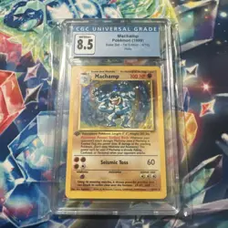 Pokemon TCG Machamp 8/102 Base Set 1st Edition Holo Rare CGC 8.5 100 HP - Image 1
