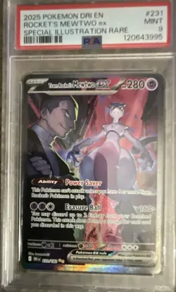 Pokemon Rocket's Mewtwo ex Special Illustration Rare PSA 9 Holo 231/182 - Image 1