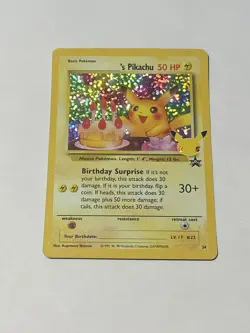 Pokemon TCG Birthday Pikachu Black Star Promo Holo Celebrations #24 Mint/NM - Image 3
