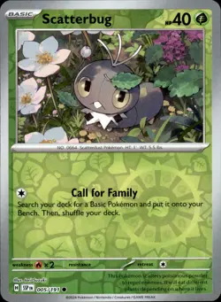 Scatterbug 005/191 Reverse Holo - Pokemon SV08: Surging Sparks NM - Image 1