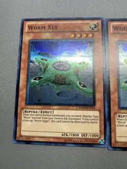 Yu-Gi-Oh! 3X Worm Xex Super Rare Unlimited HA03-EN054 HP (DAMAGED) - Image 2