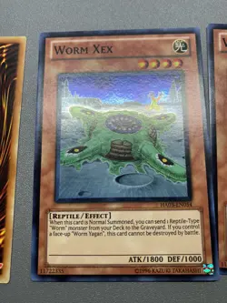 Yu-Gi-Oh! 3X Worm Xex Super Rare Unlimited HA03-EN054 HP (DAMAGED) - Image 4