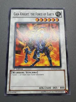 Yu-Gi-Oh! Gaia Knight, The Force Of Earth Common 1st Edition 5DS3-EN041 HP - Image 1