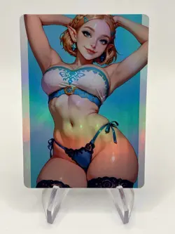 Zelda Rainbow Holo Full Art Waifu Pokemon Card - Image 2