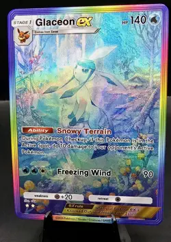 Pokemon TCG Pocket Glaceon CUSTOM Holofoil Full Art Card With Texture - Image 1