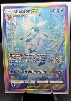 Pokemon TCG Pocket Glaceon CUSTOM Holofoil Full Art Card With Texture - Image 3