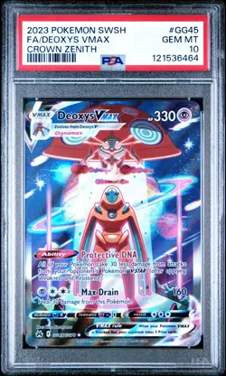 2023 POKEMON SWORD SHIELD CROWN ZENITH GG45 FULL ART DEOXYS VMAX PSA 10 GEM MINT - Image 1