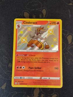 Cinderace SV017/SV122 Shiny Rare Shining Fates Shiny Vault Pokemon LP - Image 1