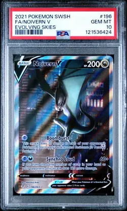 2021 POKEMON SWORD SHIELD EVOLVING SKIES 196 FULL ART NOIVERN V PSA 10 GEM MINT - Image 1