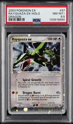 2003 POKEMON EX DRAGON #97 RAYQUAZA EX-HOLO PSA 8.5 - Image 1