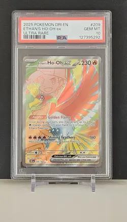 Pokemon TCG Ethan's Ho-Oh EX Ultra Rare Full Art Destined Rivals 209/182 PSA 10 - Image 1