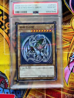 2024 YU-GI-OH! JPN 7-ELEVEN COLLAB JP001 BLUE-EYES WHITE DRAGON PSA 10 - Image 2