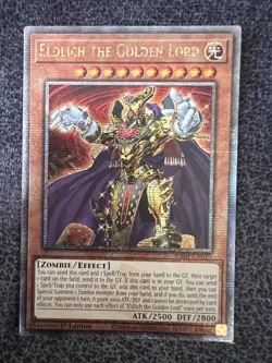 Yugioh Eldlich the Golden Lord RA01-EN019 Quarter Century Secret Rare 1st Ed LP - Image 1
