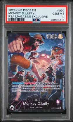 2024 One Piece Promos PSA Magazine Exclusive Monkey D. Luffy #060 PSA 10 - Image 1