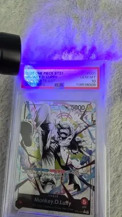 One Piece ST21-001 Monkey D Luffy Gear 5 Starter Deck 21 Alt Art Parallel PSA 10 - Image 2