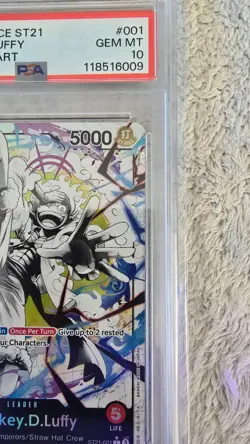 One Piece ST21-001 Monkey D Luffy Gear 5 Starter Deck 21 Alt Art Parallel PSA 10 - Image 4