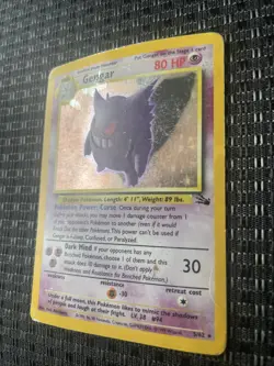 Pokemon TCG Gengar Fossil Holo Card 5/62 Unlimited Rare Damaged Poor - Image 2