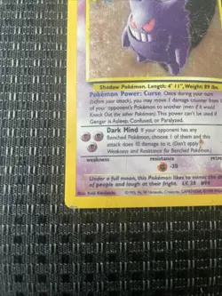 Pokemon TCG Gengar Fossil Holo Card 5/62 Unlimited Rare Damaged Poor - Image 3