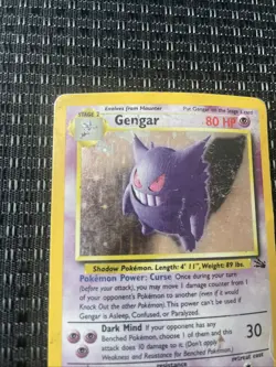 Pokemon TCG Gengar Fossil Holo Card 5/62 Unlimited Rare Damaged Poor - Image 4