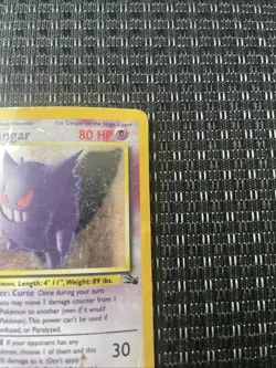 Pokemon TCG Gengar Fossil Holo Card 5/62 Unlimited Rare Damaged Poor - Image 5