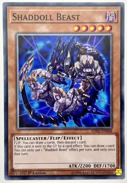 SDSH-EN008 Shaddoll Beast - Common 1st Edition Lightly Played YuGiOh Card - Image 1