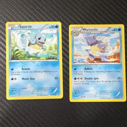 Pokemon Card Lot Squirtle & Wartortle 2011 English 2x Basic Stage 1 - Image 1