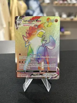 Lycanroc VMAX 213/203 Evolving Skies Ultra Rare Rainbow Pokemon TCG Card NM - Image 1