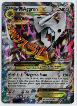 M AGGRON EX 94/160 XY Primal Clash Mega Ultra Rare Holo Pokemon TCG Card NM 🪨 - Image 1