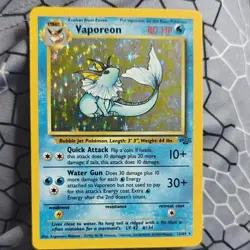 Vaporeon 12/64 Jungle Holo Unlimited 80 HP Stage 1 Pokemon Card DMG - Image 2
