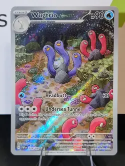 Wugtrio Paldean Fates 224/091 Illustration Rare Holographic Pokemon card NM - Image 1