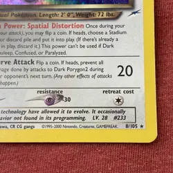 Dark Porygon2 8/105 Holo Neo Destiny 2002 WOTC Pokemon Card - Image 3