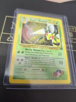 Koga's Beedrill Pokemon Card Holo WOTC 9/132 Gym Challenge Set Rare Vintage LP - Image 1