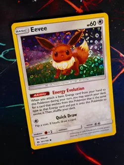 LP Pokemon (Sequin Holo) EEVEE Card SUN MOON Set 101/149 General Mills Promo#2 - Image 1