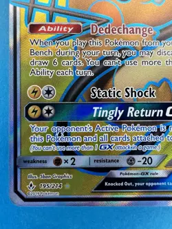Dedenne GX 195/214 Unbroken Bonds Full Art Pokemon Card - Image 3
