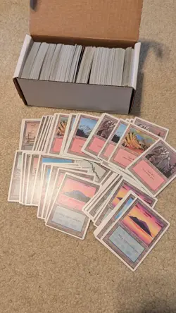Magic The Gathering MTG Large Lot Of 500+ Vintage 3ed/4ed Basic Lands! - Image 1