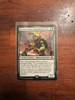 Magic: The Gathering Michelangelo Weirdness to 11 TMNT Rare Legendary Green Eng… - Image 1