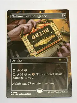 Foil Talisman of Indulgence secret lair festival in a box borderless mtg - Image 1