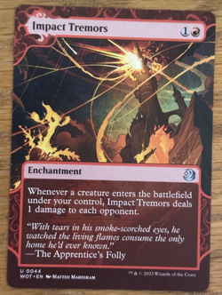 MTG Wilds of Eldraine Enchanting Tales, Impact Tremors - Borderless - Image 1