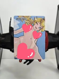 MTG, Arcane Signet, Peach Waifu, Mario Bros, Hand Painted, Alter, By BAZAYO 18+ - Image 1