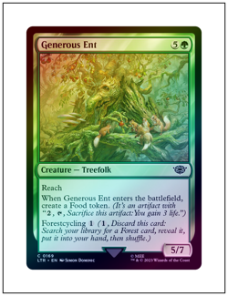 1x Generous Ent, LOTR, Foil, Magic MTG NM - Image 1